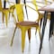 Flash Furniture Yellow Metal Stack Chair with Teak Poly Resin Seat CH-31270-YL-PL1T-GG - alternate 9